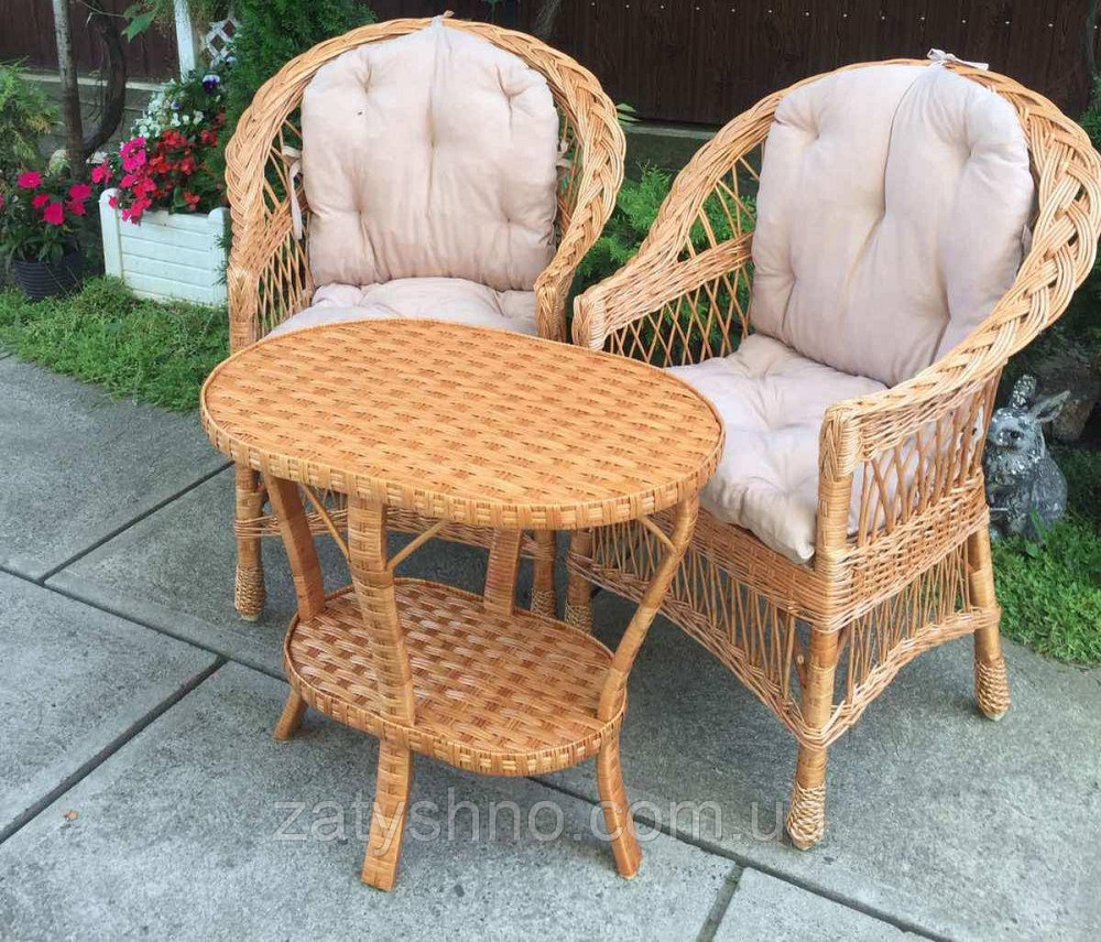 Меблі з накидками Меблі з лози плетені | комплект балконних меблів Київ - фото 3