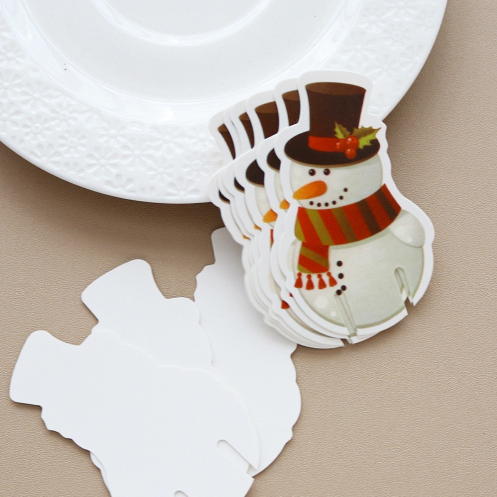 Декор для келихів на новий рік Сніговик 10 штук 70 на 45 мм різнобарвний Київ - фото 5