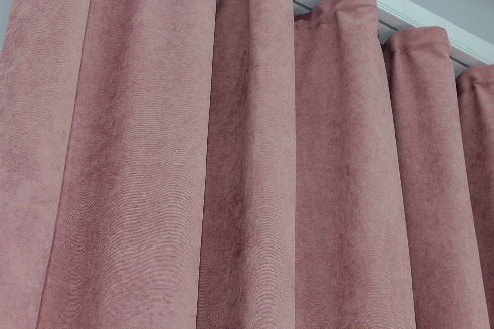 Комплект готових штор VR-Textil Мікровелюр SPARTA № 1094ш Пудровий 100х280 см 2 шт (31-909) Київ - фото 8