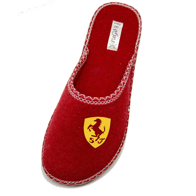 Тапочки чоловічі кімнатні червоні шерсть "SF" закритий носок Одеса - фото 3