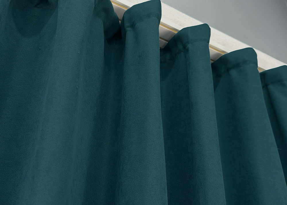 Комплект коротких штор VR-Textil Микровелюр Petek № 1506ш Лазурный 140х170 см 2 шт (35-0359) Киев - изображение 8