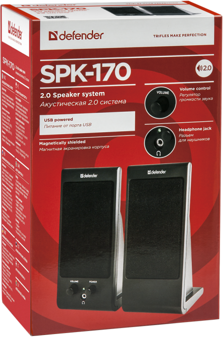 Акустика Defender 2.0 SPK-165/SPK-170 4W USB Black (65165) (5780611) Киев - изображение 2