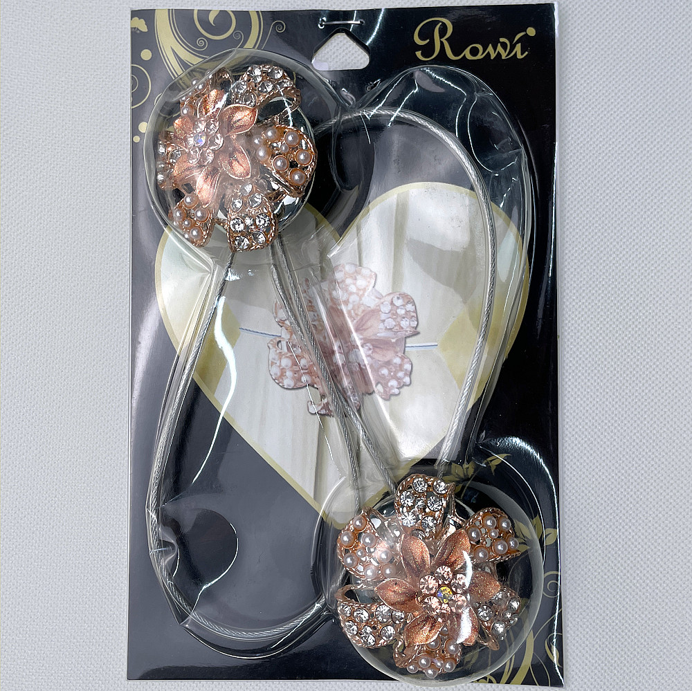 Магніти для штор та гардин "Flowers" набір 2 шт Персиковий (81-235) Київ - фото 8