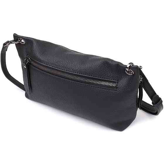 Модна жіноча сумка на плече з натуральної шкіри Чорний (Vintage) Київ