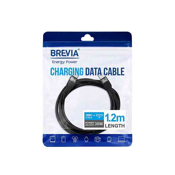Кабель Brevia Type-C to Lightning 30W 1,2м, чорний ZIP (52120BCLZ1) Львів
