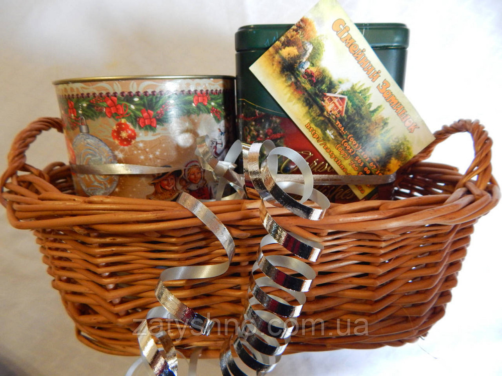 Плетеная корзина с ручками для подарков Киев - изображение 4