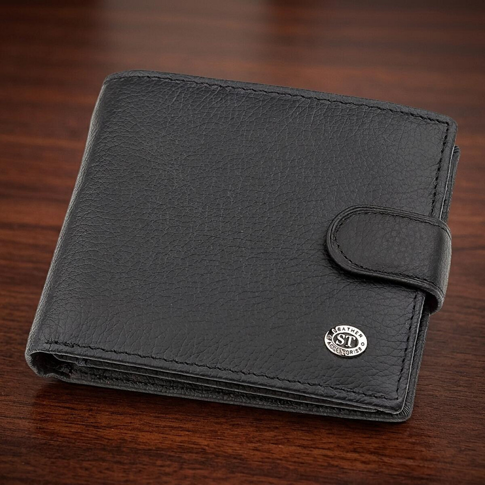 Мужской кошелек ST Leather 18339 (ST138) очень стильный Черный Киев - изображение 8