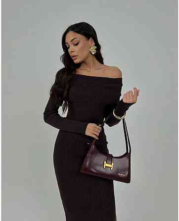 Женское стильное привлекательное платье с разрезом на ноге Ангора рубрик Шоколад Одесса