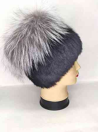 Шапка хутряна жіноча Мерлін з чорнобуркою Чорний Харків