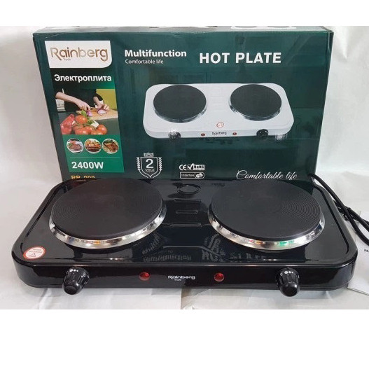 Электрическая плита дисковая плита Rainberg RB-999 электроплита 2400Вт Black GH-65 Львов - изображение 1
