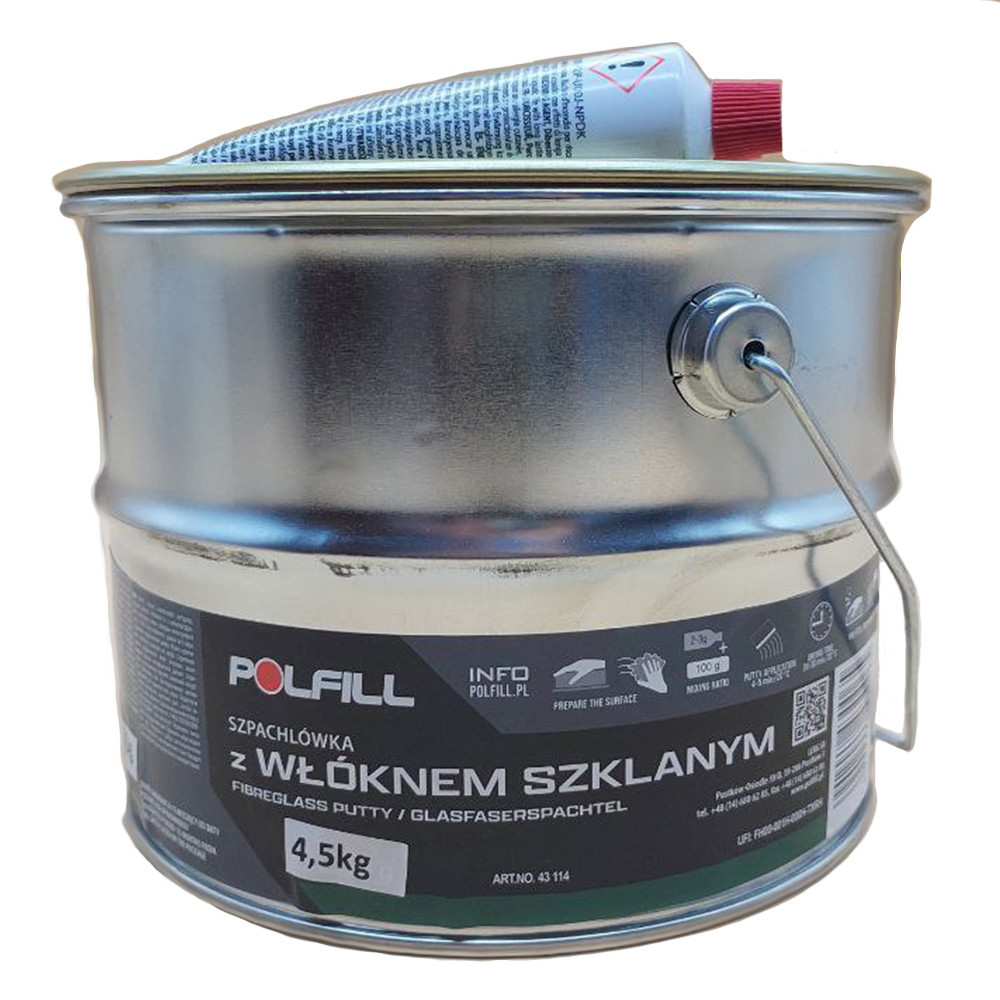 Шпаклівка із скловолокном + затв. 4,5кг зелена Polfill Киев - изображение 1