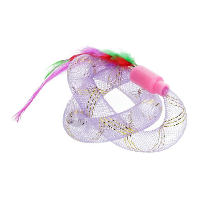 Игрушка для кошек Hippie Pet С перьями фиолетовая 19 см (HIPCT22022V) Винница - изображение 1