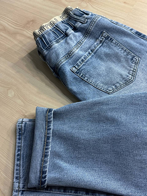 Джинсы женские Liana 1-055 MOM с резинкой на талии большие размеры голубые, голубой, 4О, 40, 105 см, 130 см Киев - изображение 7