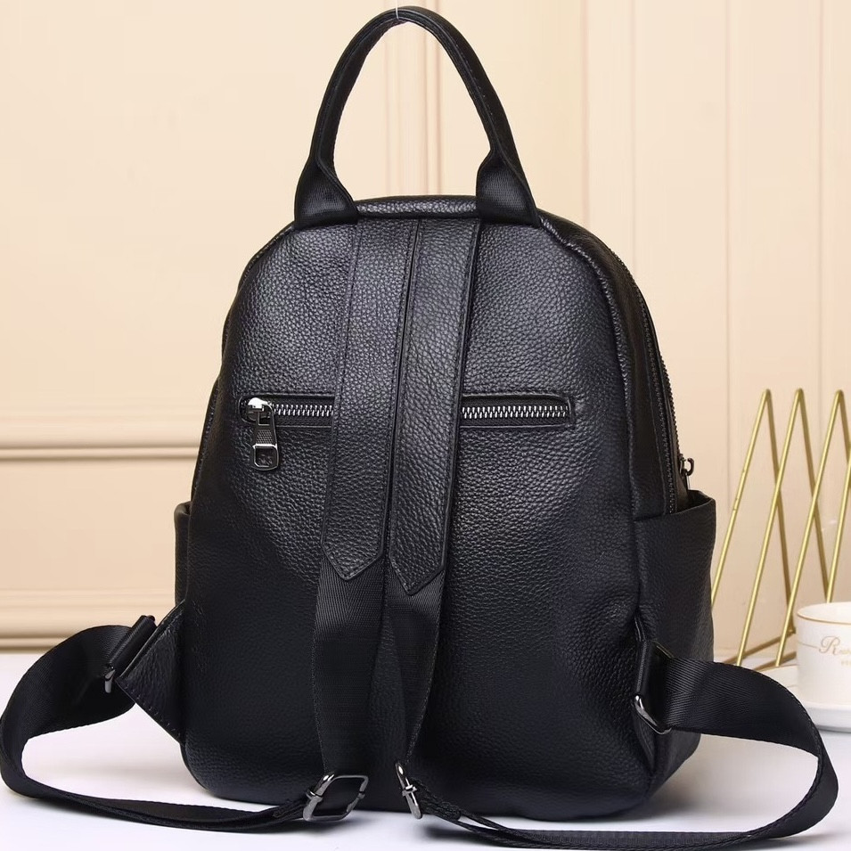 Рюкзак жіночий шкіряний з тисненням під рептилію 23х30х13, сумка наплічна для міста, чорна Кам'янське - фото 10