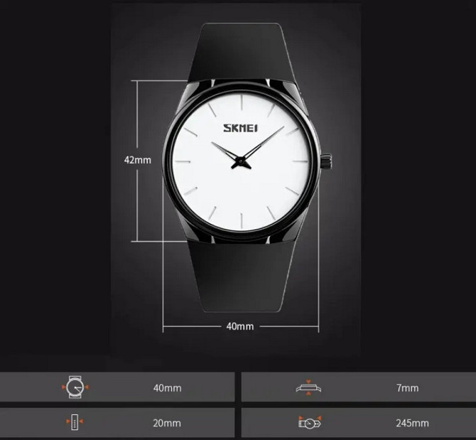 Наручний класичний годинник Skmei 1601S чорні Вінниця - фото 4