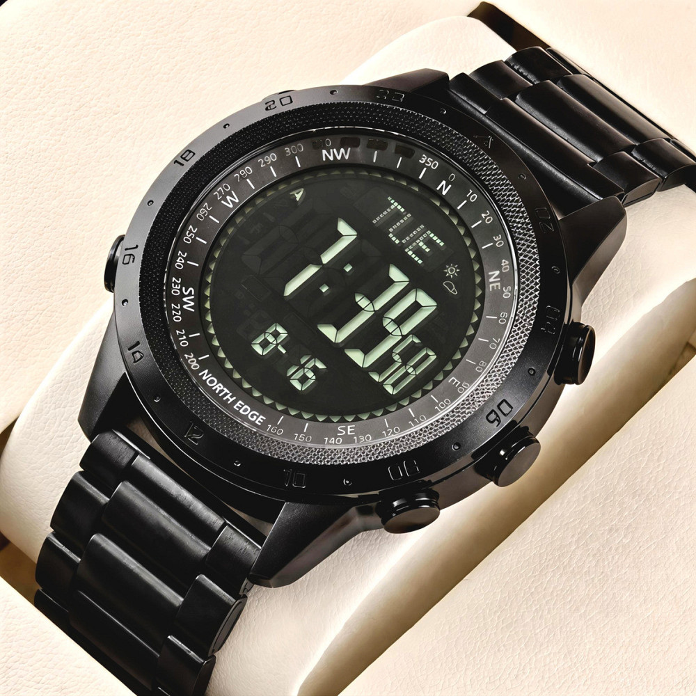 Годинник чоловічий водостійкий тактичний North Edge Desert Iron Edition (2 ремінці) Чорний Київ - фото 2