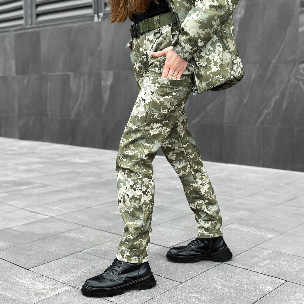 Брюки-карго для женщин с боковыми карманами пиксельные Pobedov Static Киев - изображение 6