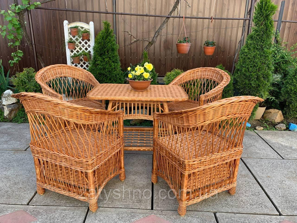 Меблі з лози з кріслами з шухлядами Київ - фото 6