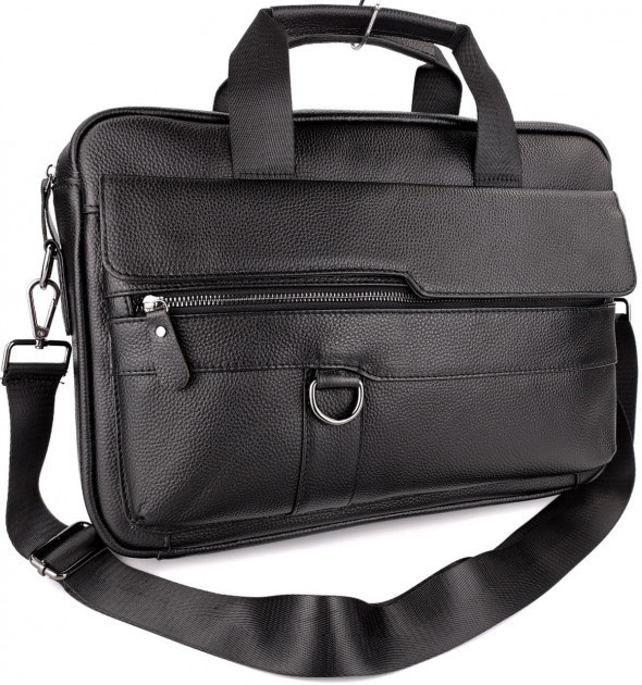 Мужской портфель для ноутбука и документов Tiding Bag (39 x 28 x 8 см) из натуральной кожи Черный Киев - изображение 11