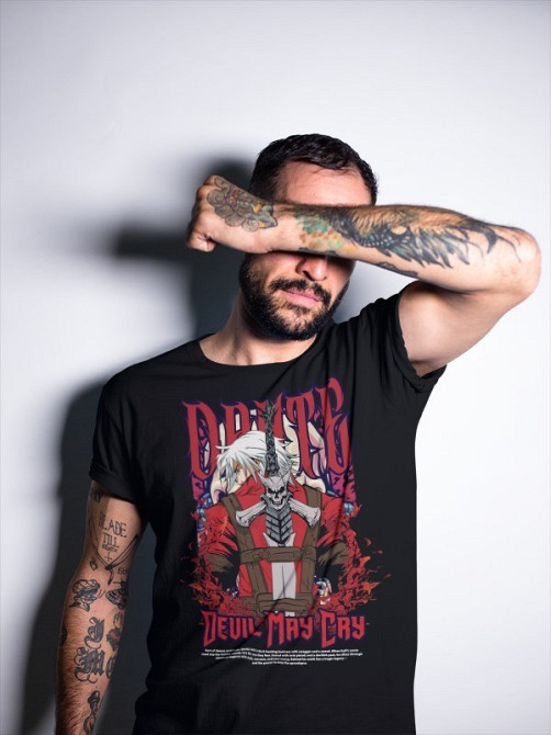 Футболка для мальчика аниме Данте Схоотинг Дмк Премиум оверсайз (рост от 165 до 180 ) Черний AnimeJ0516m Днепр - изображение 2