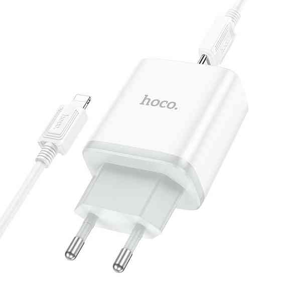 Зарядний пристрій HOCO C104A з кабелем для iPhone, 20W, білий Київ