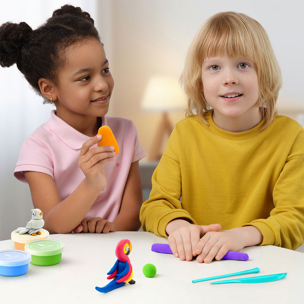 Набір пластиліну Ліпака – Птахи: Папуга ара, фазан, голуб Дніпро - фото 5