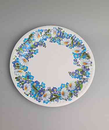 Паперова тарілка з малюнком 18 см "No 1" Рожевий візерунок 10 шт (1 пачка) Харків