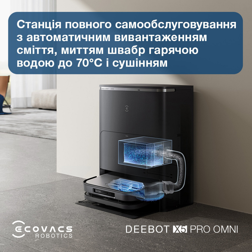 Робот-пилосос Ecovacs Deebot Ozmo X5 Pro Omni (DDX39) Black ( Black ) Харьков - изображение 14