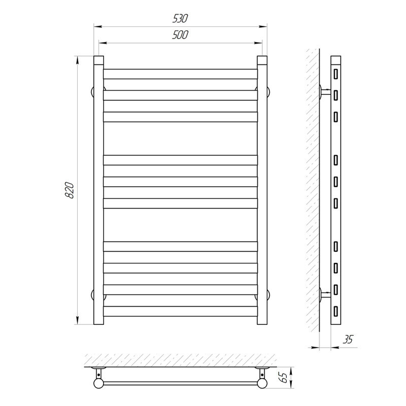 Водяна сушарка для рушників Laris Кватро П10 500х800 Київ - фото 6