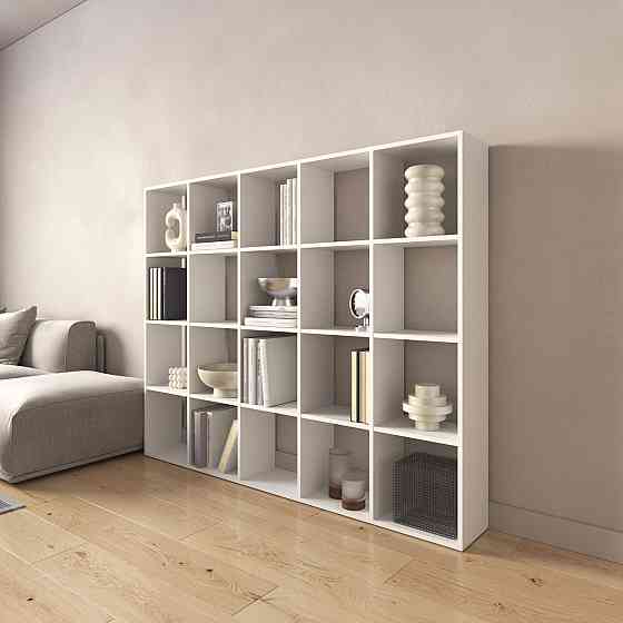 Стеллаж VAYS M-3 Антрацит, книжная полка на 20 ячеек, ЛДСП, 143×29×178 см - для дома, офиса, детской или гостиной Львов