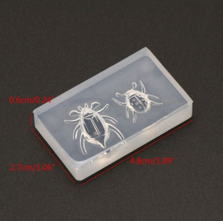 Молд силиконовый Жуки 48 на 27 мм прозрачный Киев - изображение 2