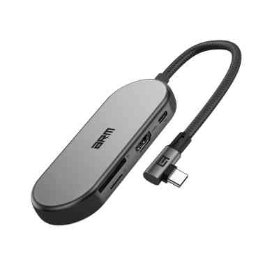 Концентратор Armorstandart Angle USB-C to HDMI 4K, RJ45, PD, 2USB, SD, microSD Grey (ARM86022) Винница