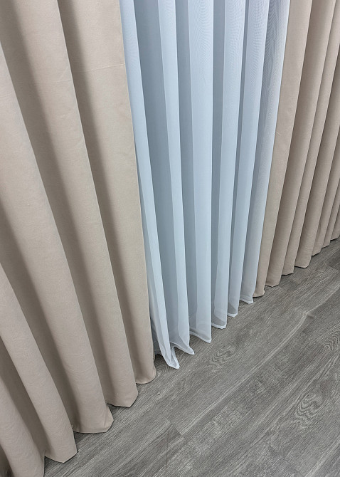 Шторная ткань микровелюр Petek цвет таш 1828ш Киев - изображение 6