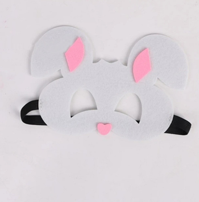 Детская маска на лицо Заяц one size бело-розовый Киев - изображение 1