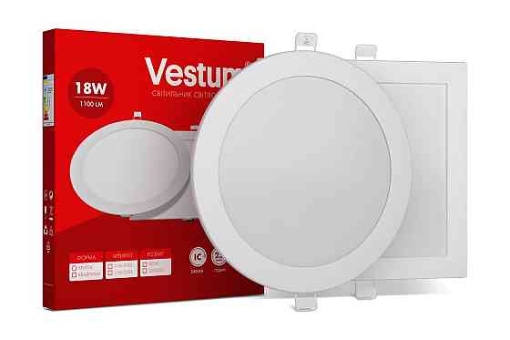 Круглий світлодіодний врізний світильник Vestum 18W 6000K 220V 1-VS-5110 Дніпро
