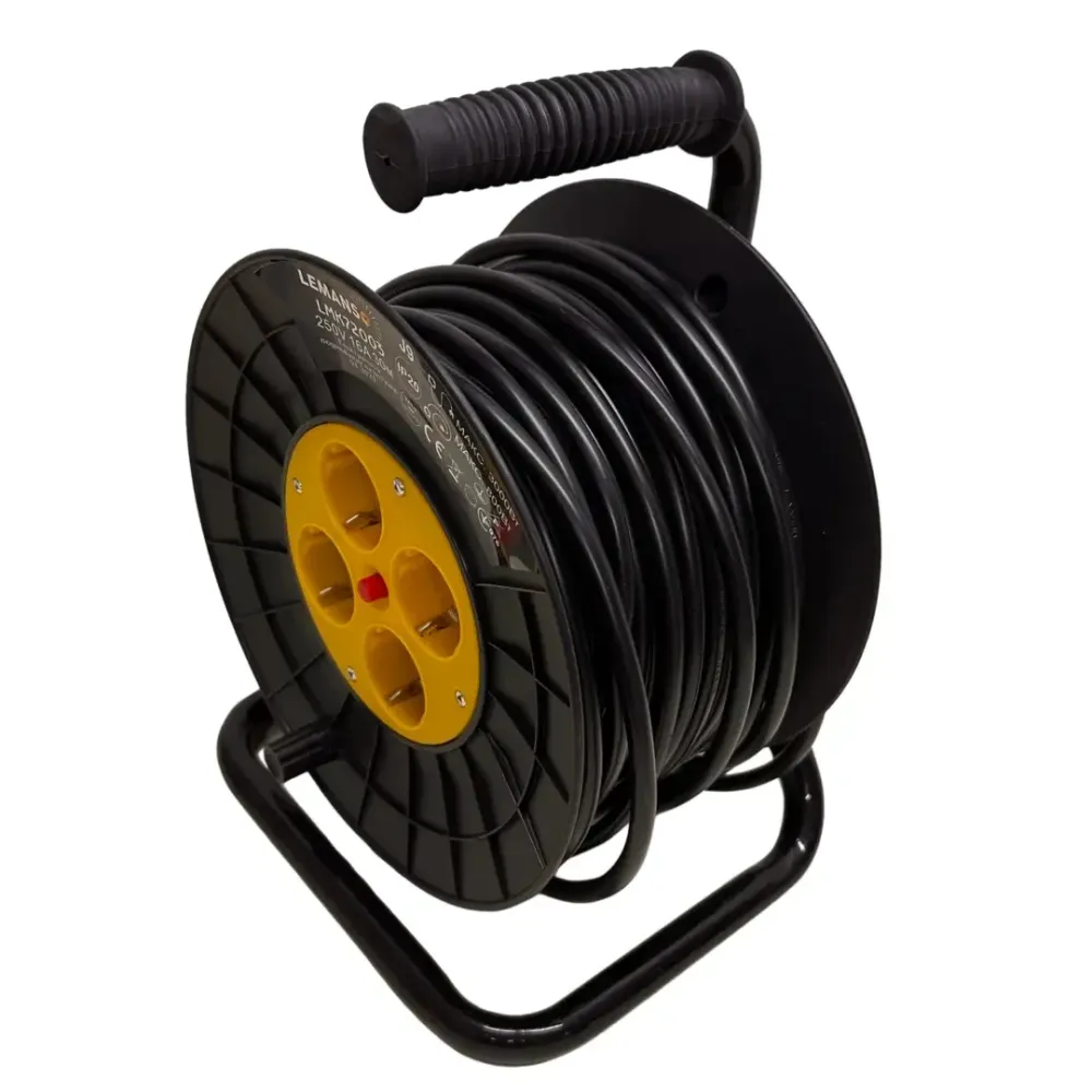 Удлинитель-катушка Lemanso 30м – 16A, с заземлением, защита от перегрузки Львов - изображение 3