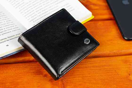Классическое мужское портмоне из натуральной кожи ST Leather В102 Черный Киев