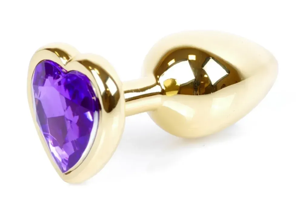 Анальна пробка Boss Series - Jewellery Gold Heart PLUG Purple S, BS6400043 Sex Aura Київ - фото 2