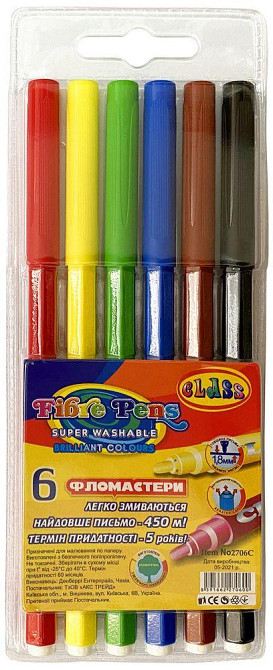 Фломастери 6 кол. 