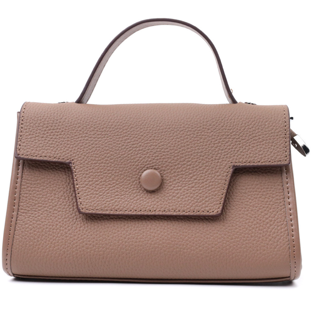 Женская сумка с геометрическим клапаном из натуральной кожи Vintage 22630 Коричневая Киев - изображение 5