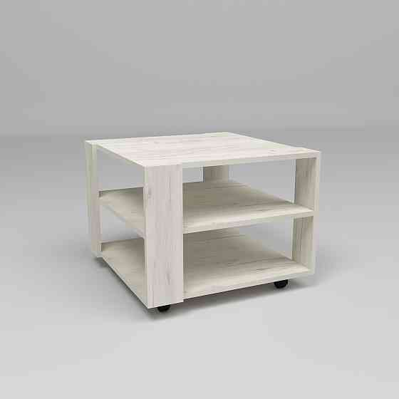 Стол журнальный Квант №4, Дуб Крафт Білий, 600/600/450 Львов