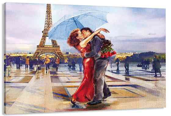 Картина полотно у вітальню / спальню    Закохані в Парижі    MLP_404 ( 60х30см ) 40x80 см Київ