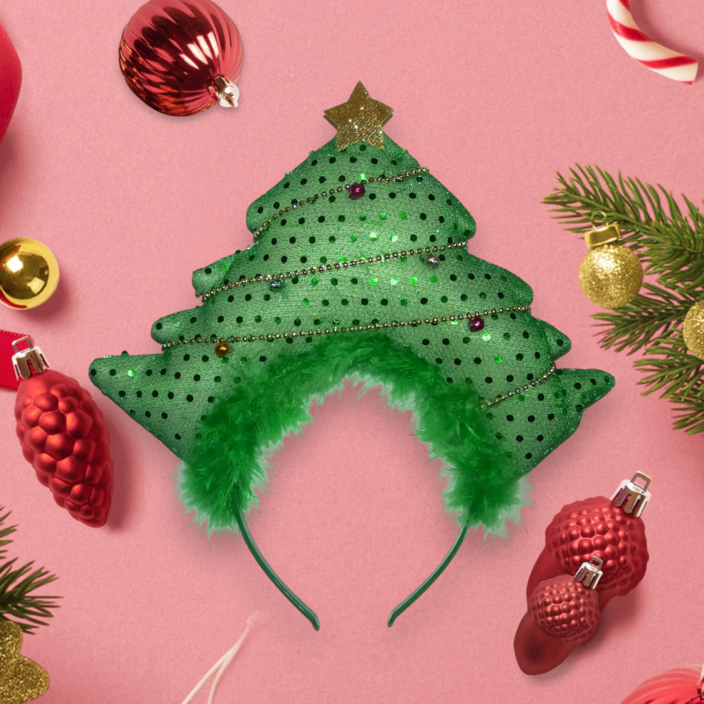 Новогодний обруч для волос Елка мягкая one size зелёный Киев - изображение 1