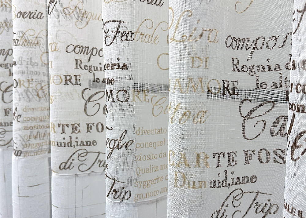 Кухонна тюль-арка VR-Textil № 1790т-1210т льон білий з коричневим 300х160 см (53-0065) Київ - фото 4