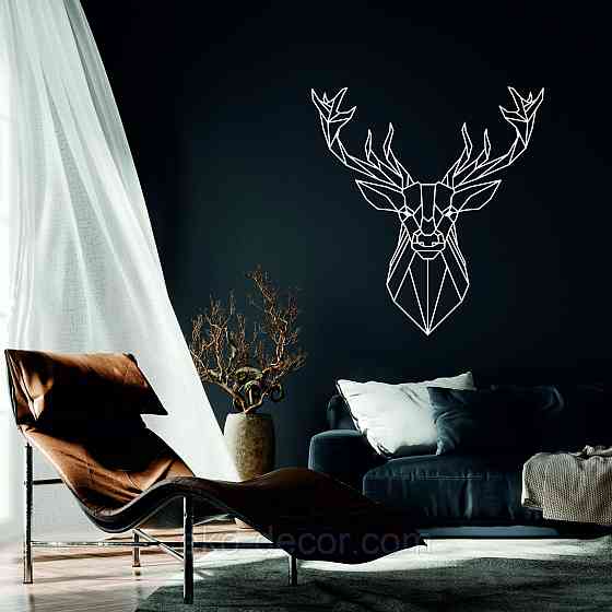Декоративное настенное Панно «Олень», Декор на стену 70*65 см, Белый Киев
