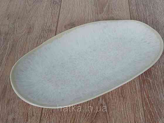 Блюдо овальне Olens "Вайт-стоун" 29х16,5х2,5 см біле із сіро-корич. вкрапленнями для дому та ресторану Київ