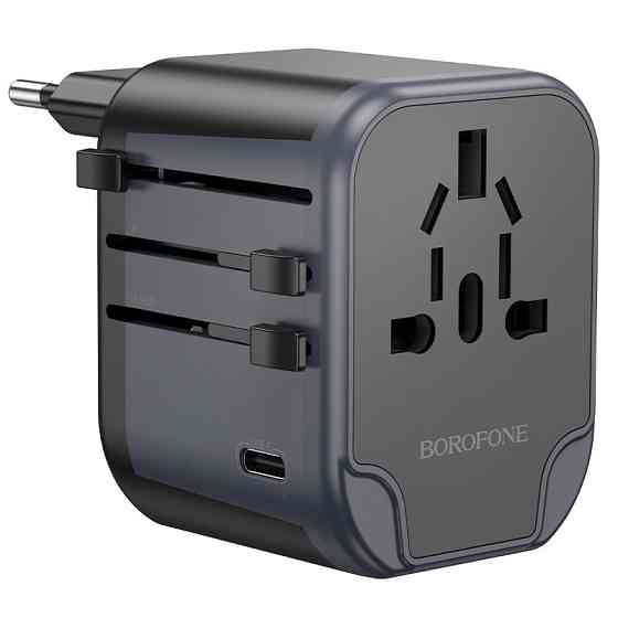 Мережевий зарядний пристрій BOROFONE BAC12 Leader 3-port(1C2A) universal conversion charger Black Київ