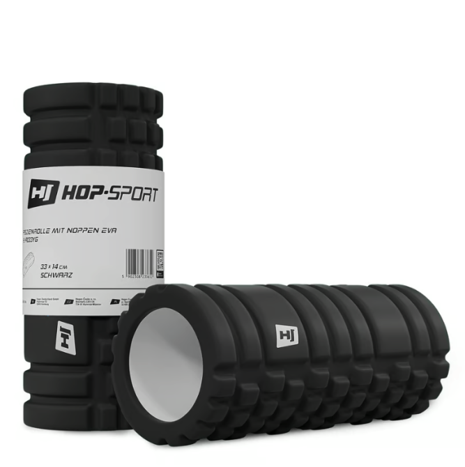 Роллер масажер (валик, ролик) Hop-Sport EVA 33см HS-A033YG чорний Київ - фото 1