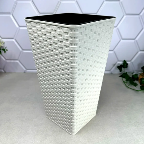 Вазон Ротанг 16*16*30см квадратний біла троянда Алеана Житомир