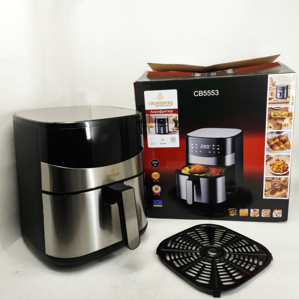 Фритюрница без масла и жира Crownberg CB-5553 6.5Л 1600Вт, Мульти фритюрница, Аэрогриль для мяса QY-70 Львов - изображение 12